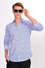 Monet White & Blue Floral Shirt