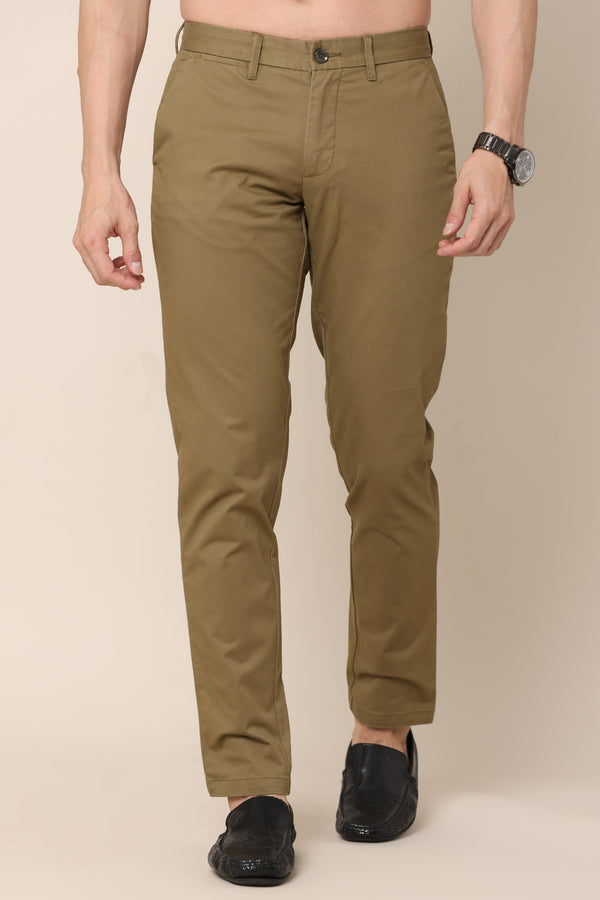 Classic Olive Green Cotton Chinos — alternate view