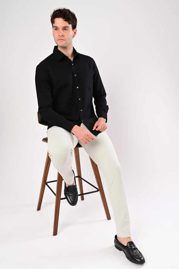 Premium Cotton Linen Shirts - Midnight Black (image 6)