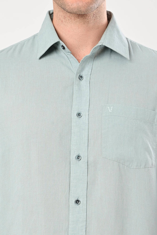 Premium Cotton Linen Shirts - Sage Mist alternate view