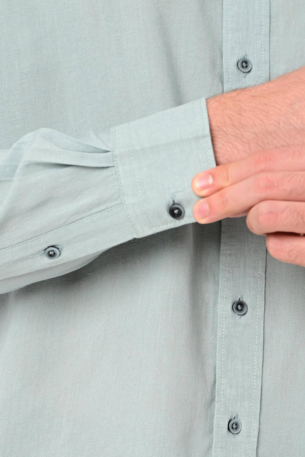 Premium Cotton Linen Shirts - Sage Mist (image 4)