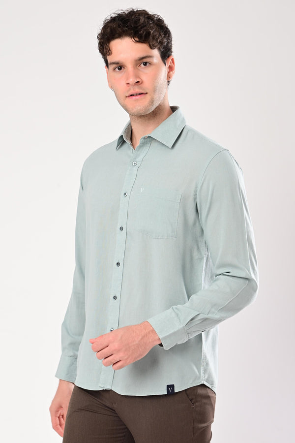 Premium Cotton Linen Shirts - Sage Mist