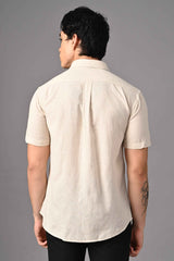 Premium Half Sleeve Linen Shirt – Natural Beige