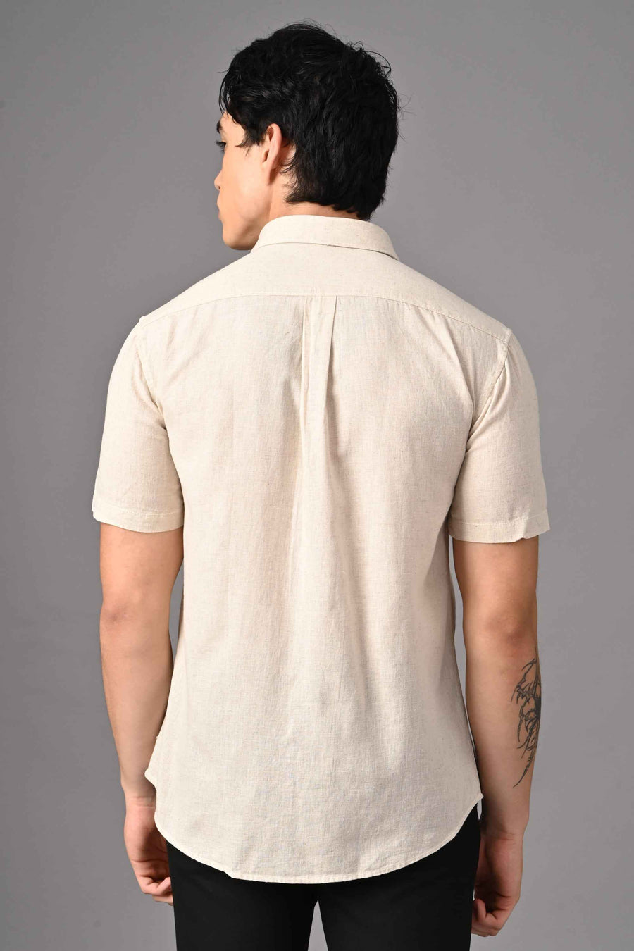 Premium Half Sleeve Linen Shirt – Natural Beige