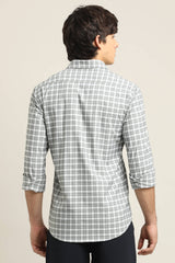 Ash Grey Checked TENCEL Shirt - IVYN