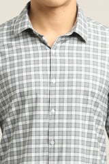 Ash Grey Checked TENCEL Shirt - IVYN