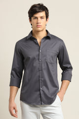 IVYN Solid Shirt detail view in Graphite Grey