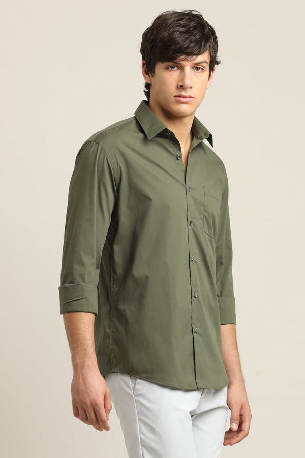 Solid Shirt - Olive Green (image 6)