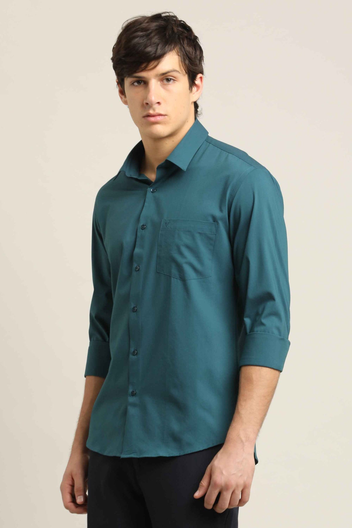 Solid Shirt in Ocean Teal Blue
