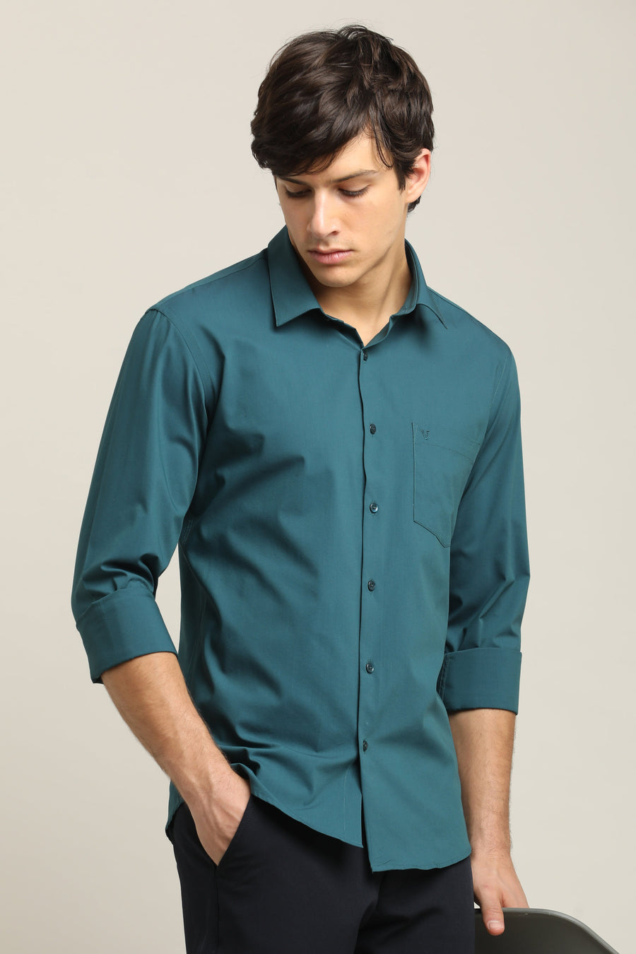 IVYN Solid Shirt in Ocean Teal Blue
