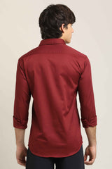 Solid Shirt – Burgundy Red