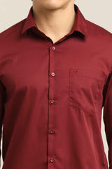 Solid Shirt – Burgundy Red