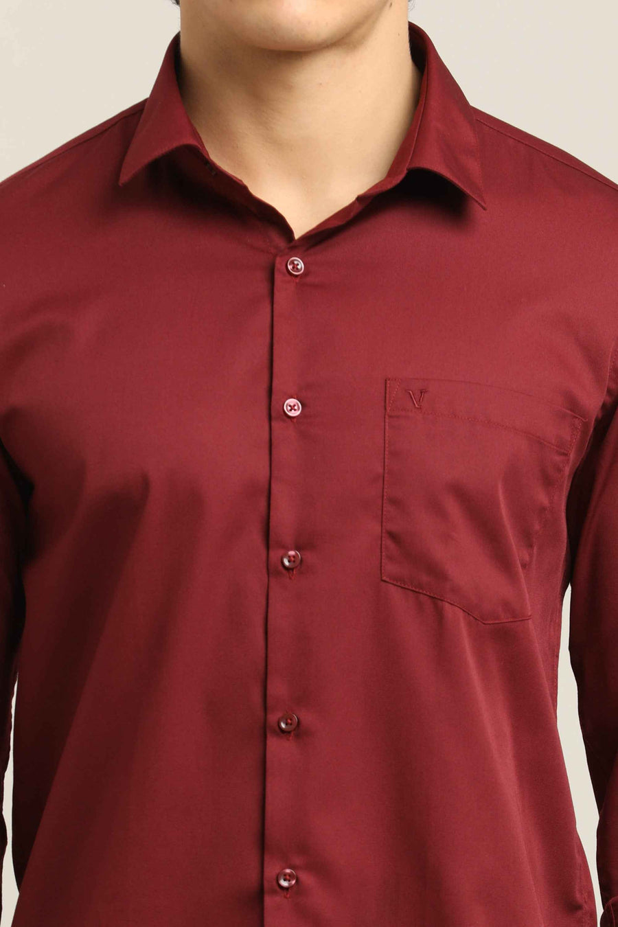 Solid Shirt – Burgundy Red