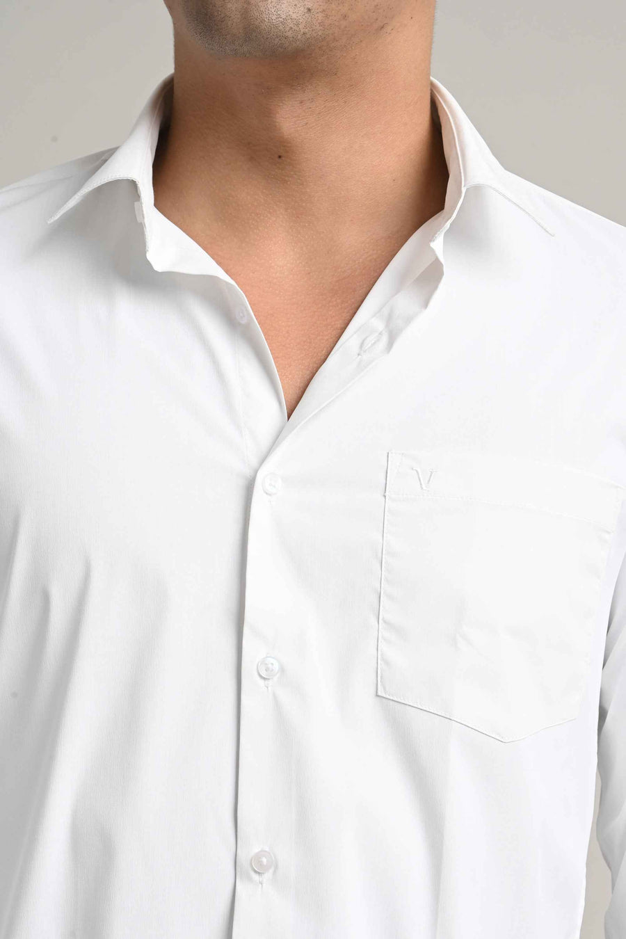 Stretch Solid Shirt – Classic White