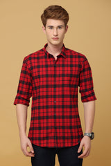 Noble Red Black Classic Check Shirt - IVYN