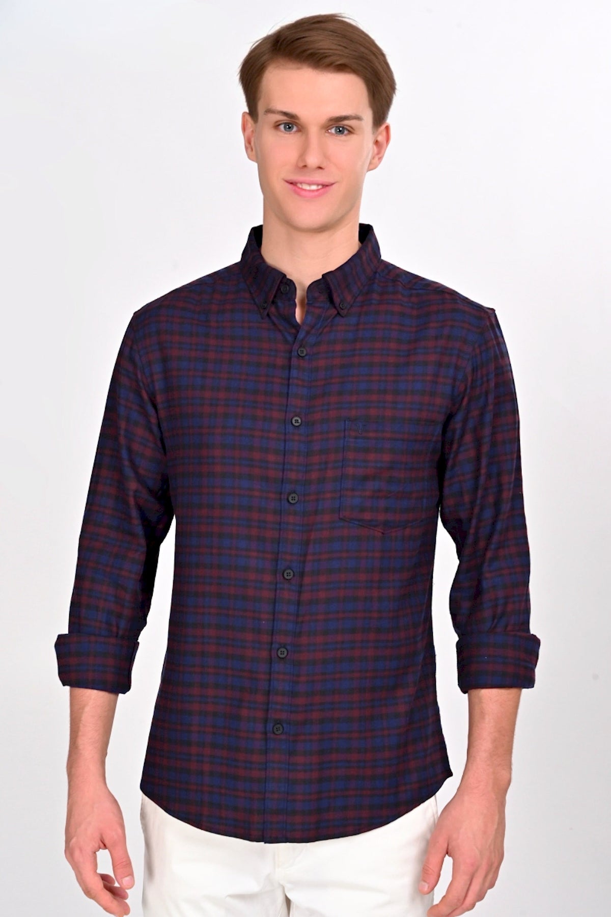 Remi Blue & Red Checked Shirt