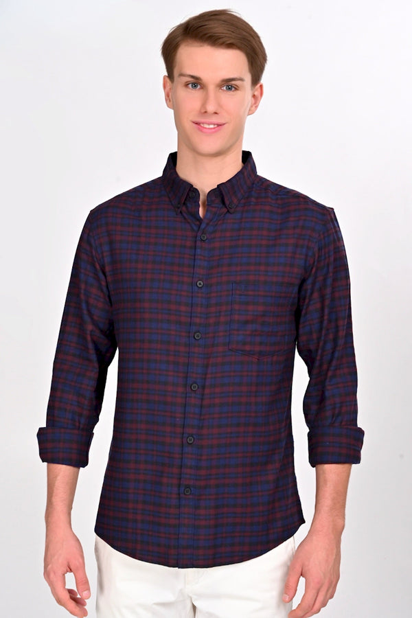 Remi Blue & Red Checked Shirt