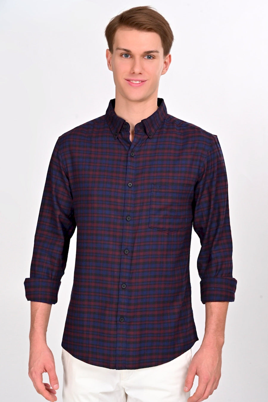 Remi Blue & Red Checked Shirt