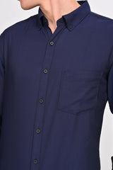 Solid Martin Brax Navy Blue Shirt - IVYN