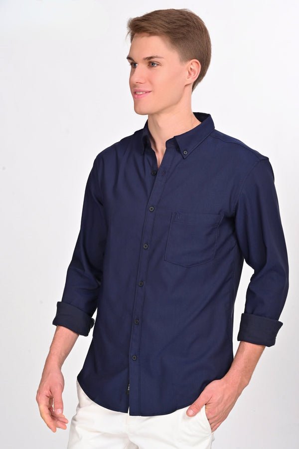 Solid Martin Brax Navy Blue Shirt (image 4)