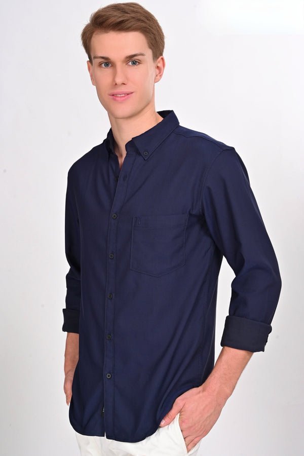 Solid Martin Brax Navy Blue Shirt (image 5)
