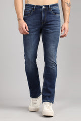 IVYN Straight Fit Jeans back view in Deep Navy Blue