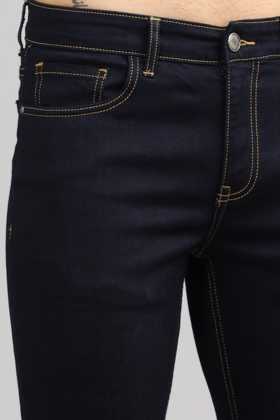 IVYN Straight Fit Jeans side view in Ink Blue