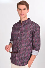 Maroon Diamond Printed Shirt - IVYN