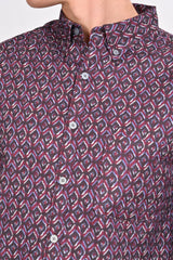 Maroon Diamond Printed Shirt - IVYN