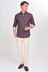 Maroon Diamond Printed Shirt - IVYN