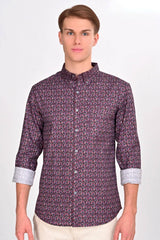 Maroon Diamond Printed Shirt