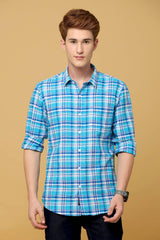 Premium Aqua Blue Cotton Shirt