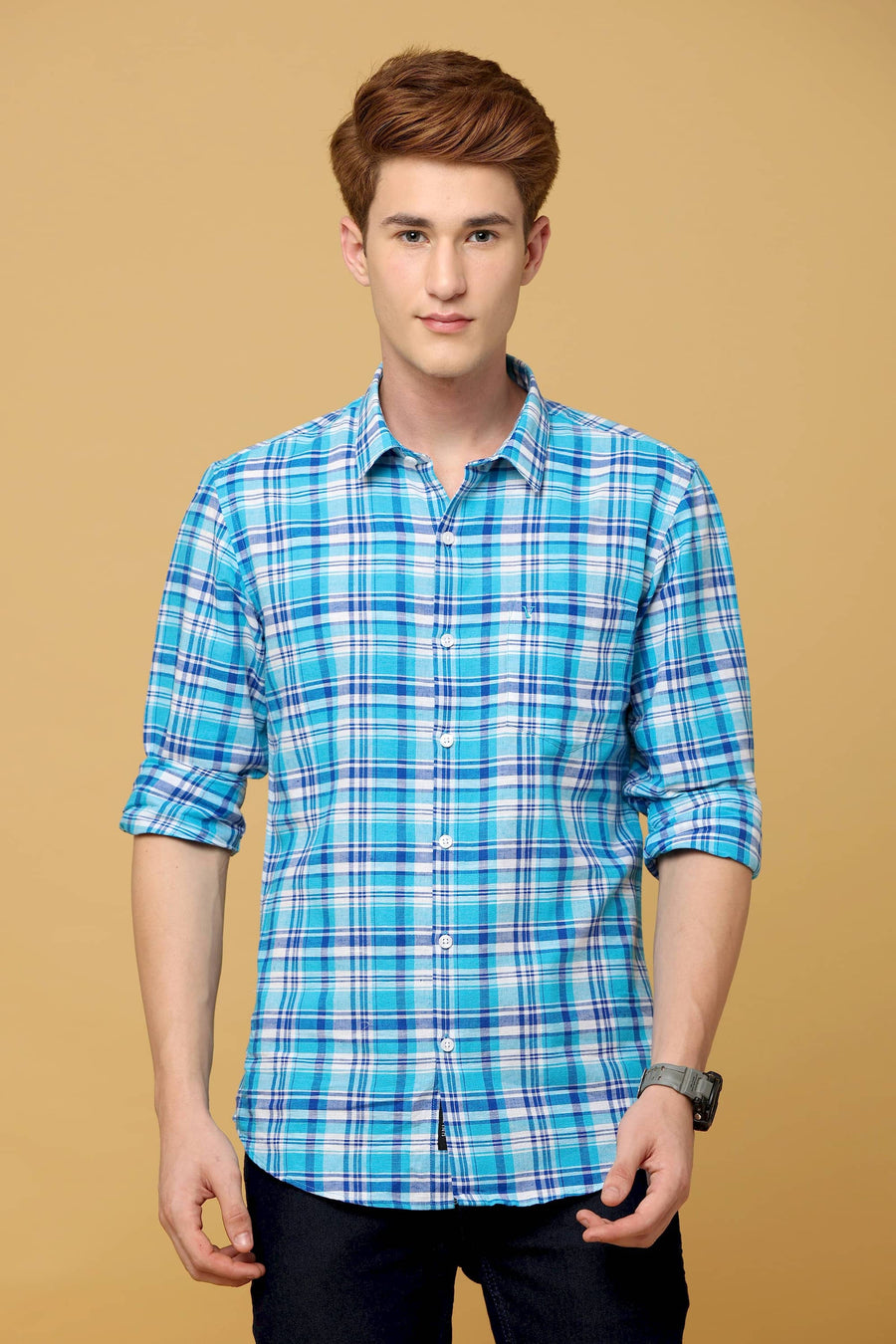 Premium Aqua Blue Cotton Shirt