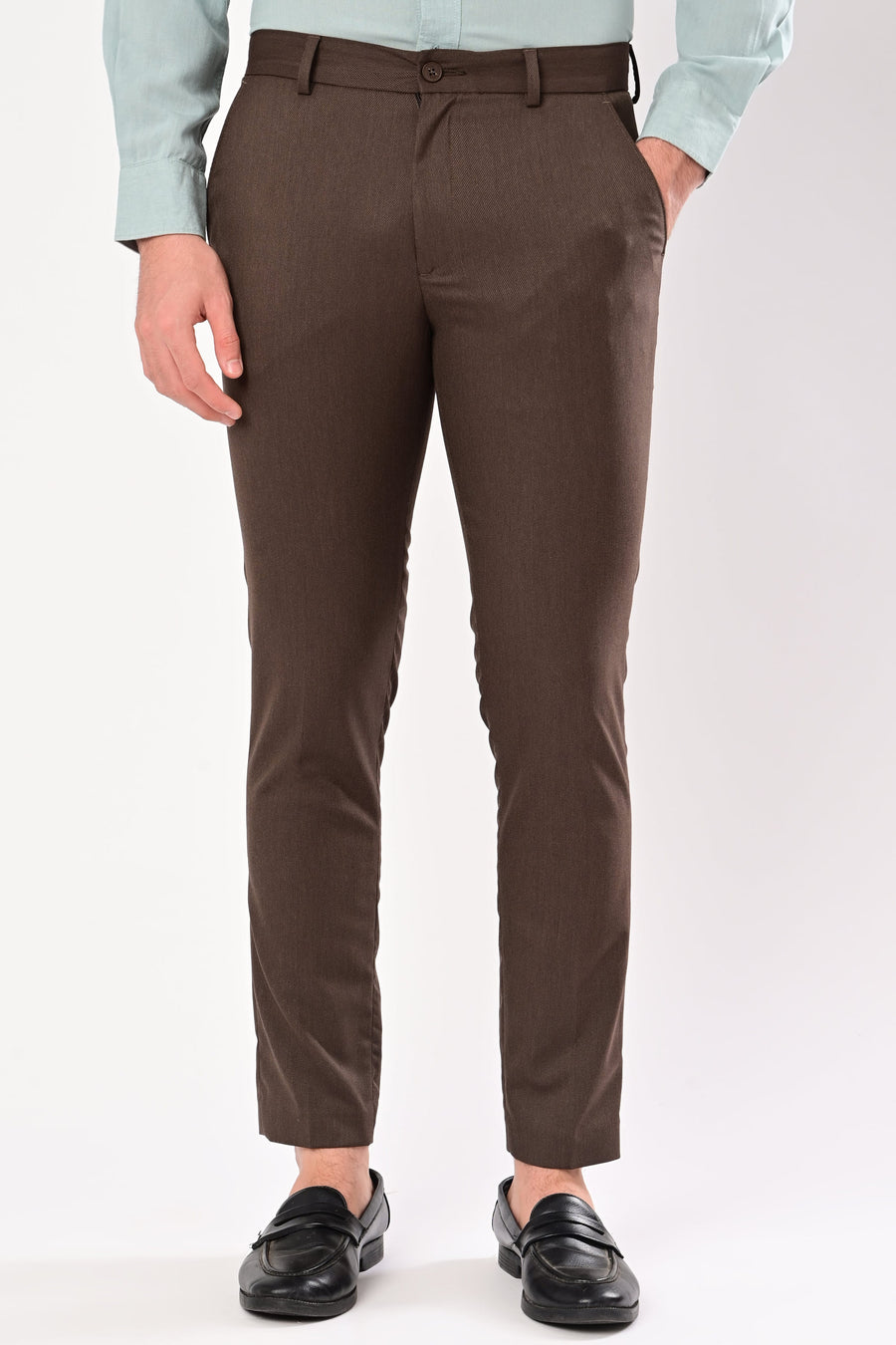 IVYN Upgraded Dobby Trouser back view in Espresso Brown