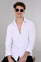 White Jakarta 4-Way Stretch Textured Shirt