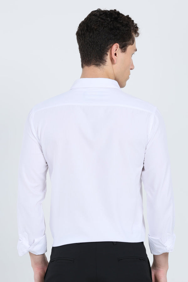 White Dobby Slim-Fit Formal Shirt (image 4)