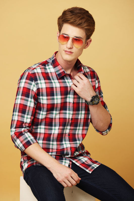 Red White Check Shirt - IVYN - My Store