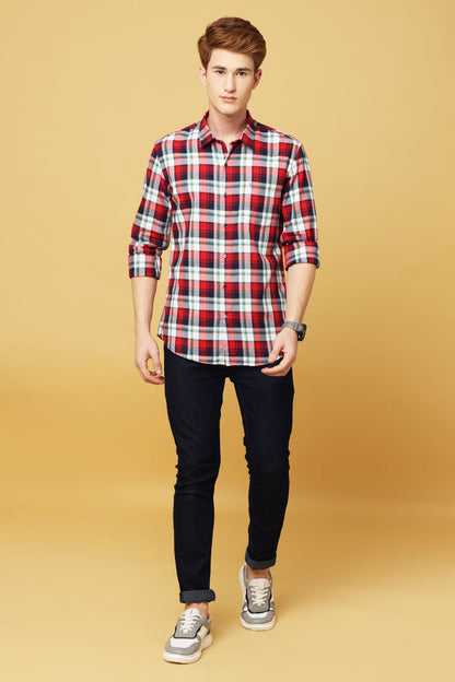 Red White Check Shirt - IVYN - My Store