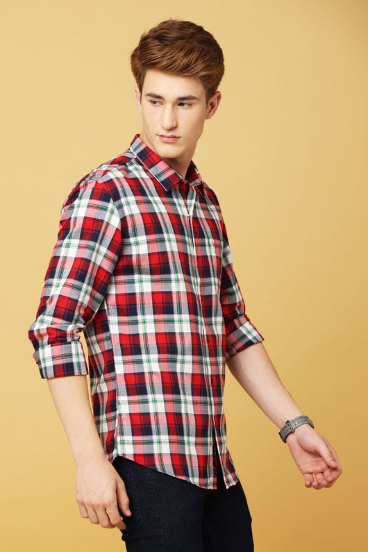 Red White Check Shirt - IVYN - My Store