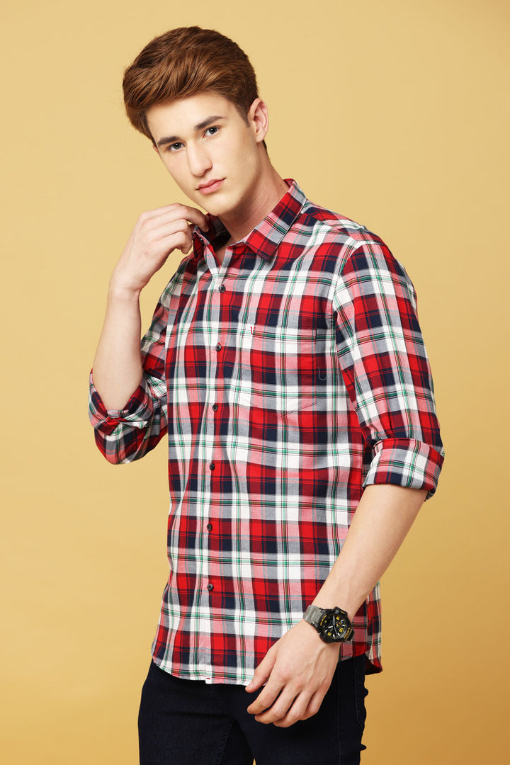 Red White Check Shirt - IVYN - My Store